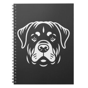 Minimalistisches Rottweiler-Gesicht-Design � Fette Notizblock