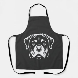 Minimalistisches Rottweiler-Gesicht-Design � Fette Schürze