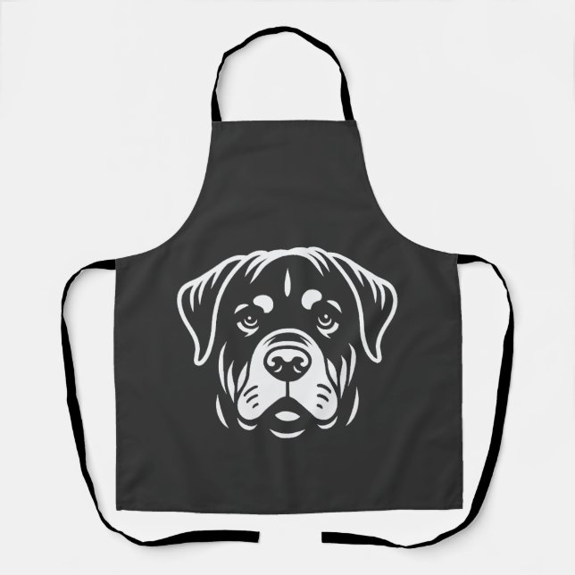 Minimalistisches Rottweiler-Gesicht-Design � Fette Schürze (Vorderseite)