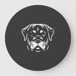 Minimalistisches Rottweiler-Gesichtdesign � Fette  Große Wanduhr
