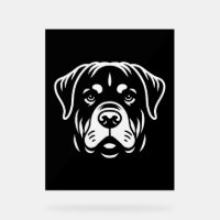 Minimalistisches Rottweiler-Gesichtsdesign - Bold