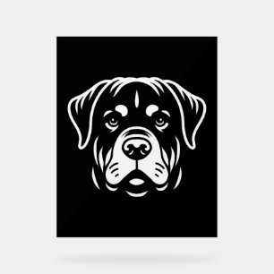Minimalistisches Rottweiler-Gesichtsdesign - Bold  Acrylschild