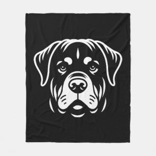 Minimalistisches Rottweiler-Gesichtsdesign - Bold  Fleecedecke