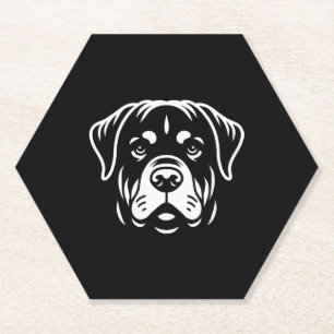 Minimalistisches Rottweiler-Gesichtsdesign - Bold Untersetzer