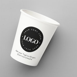 Minimalistisches Round Circle Custom Company Logo Pappbecher