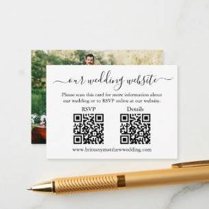Minimalistisches RSVP Details-Foto für Hochzeitssz Begleitkarte