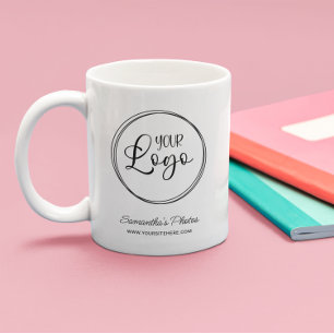 Minimalistisches rundes Geschäftslogo Website-Prom Kaffeetasse
