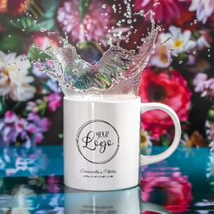 Minimalistisches rundes Geschäftslogo Website-Prom Kaffeetasse