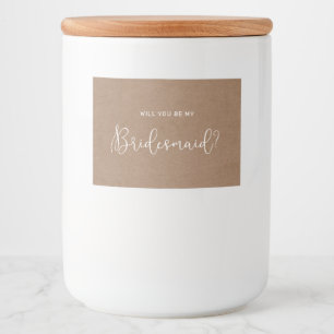 Minimalistisches Rustikales Bridesmaid-Candle-Labe Lebensmitteletikett