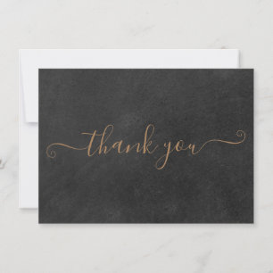 Minimalistisches Rustikales Chalkboard-Gold-Script Dankeskarte