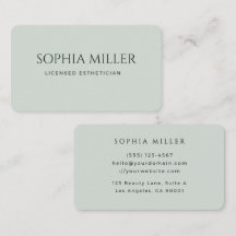 Minimalistisches Salbeigrün Editorial Esthetikerin