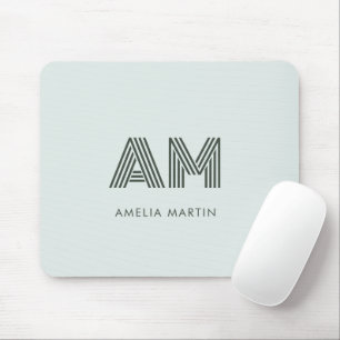 Minimalistisches Salbeigrün Geometrisches Benutzer Mousepad