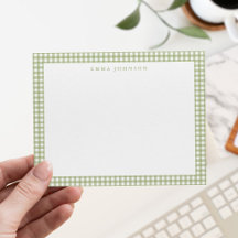 Minimalistisches Salbeigrün Gingham Karo