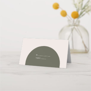 Minimalistisches Salbeigrün Rustikale Boho-Bogenho Platzkarte