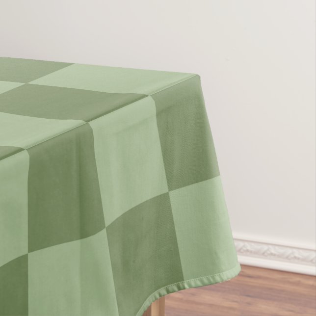 Minimalistisches Salbeigrün-Schachbrettmuster Tischdecke (Beispiel)