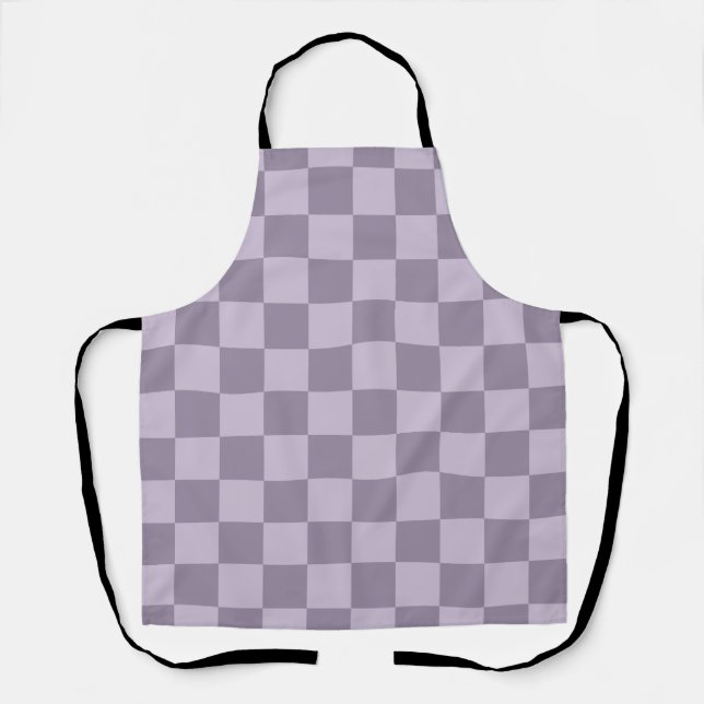 Minimalistisches, sanftes Lavendel-Karomuster  Schürze (Vorderseite)