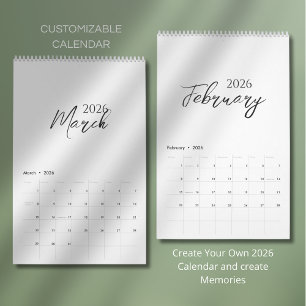 Minimalistisches sauberes Design Kalender
