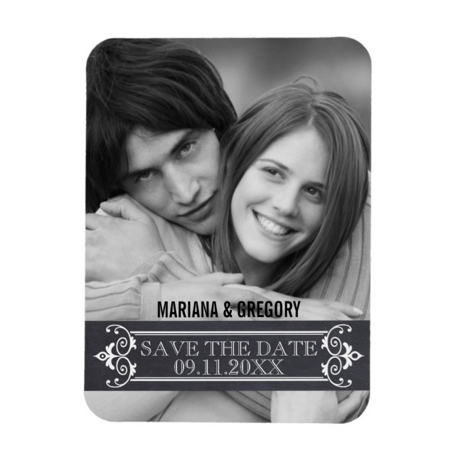 Minimalistisches Save the Date modernes HochzeitsF Magnet (Vertikal)