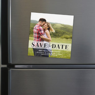 Minimalistisches Save the Date Vellum Foto   Magne Magnetkarte