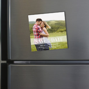 Minimalistisches Save the Date Vellum Foto   Magne Magnetkarte