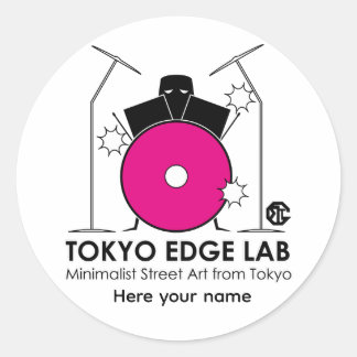 Minimalistisches Schlagzeug-Set - Tokyo Edge Lab Runder Aufkleber