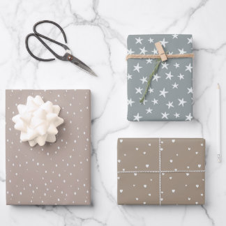 Minimalistisches Schleifpapier in verschmutzten Er Geschenkpapier Set