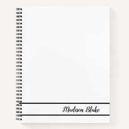 Minimalistisches Schlicht-White-Notebook Notizbuch