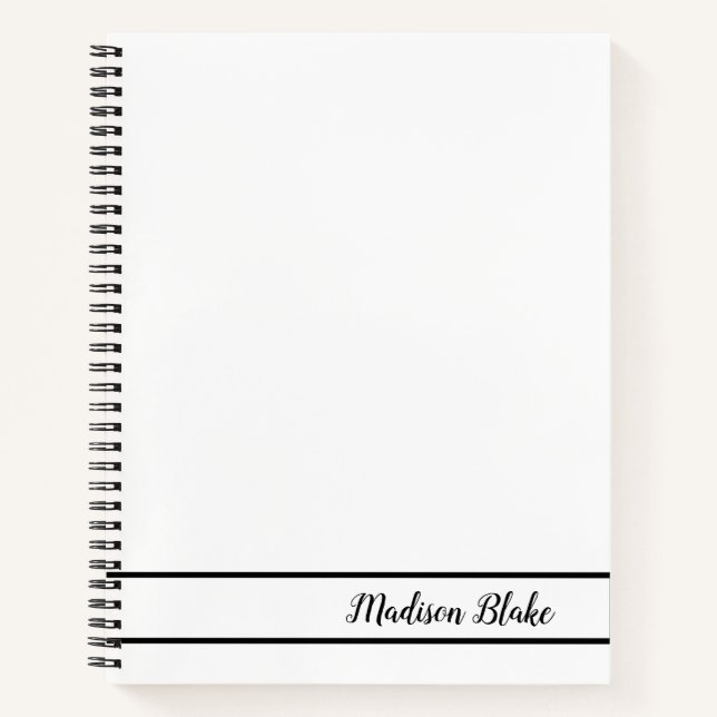 Minimalistisches Schlicht-White-Notebook Notizbuch (Vorderseite)