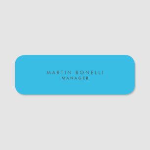 Minimalistisches Schlichtes Blau Namensschild