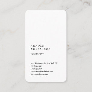 Minimalistisches Schlichtes, einfaches, vertikales Visitenkarte