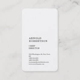 Minimalistisches Schlichtes, einfaches Vertikalwei Visitenkarte