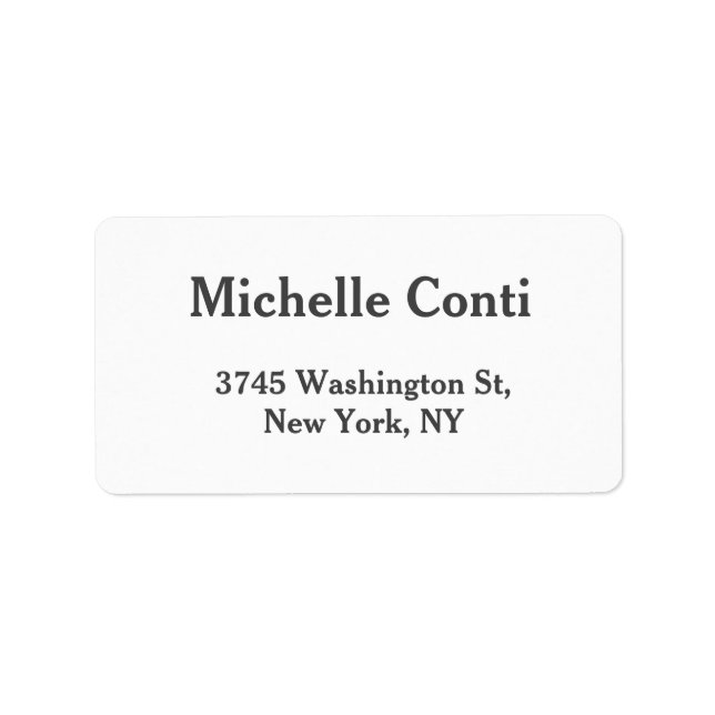 Minimalistisches Schlichtes Elegantes Modernes Adressaufkleber (Vorne)