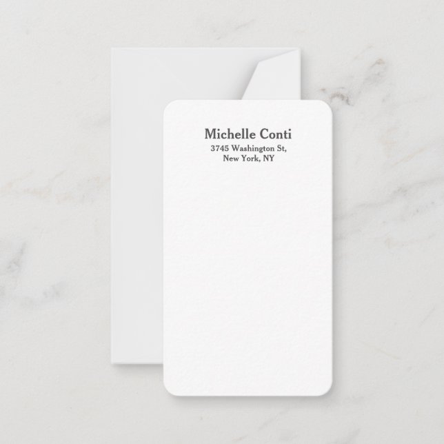 Minimalistisches Schlichtes Elegantes Modernes Mitteilungskarte (Vorderseite)