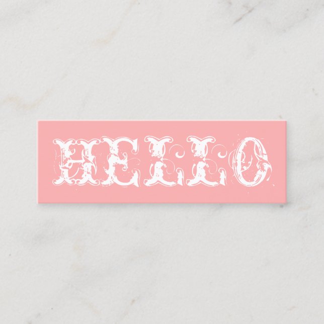 Minimalistisches, schlichtes, modernes Pastellrosa Mini Visitenkarte (Vorderseite)