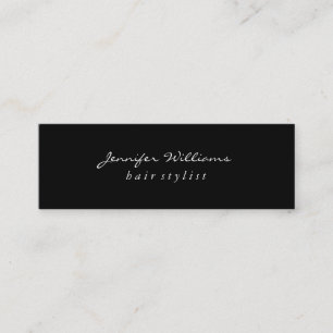 Minimalistisches Schlichtes Schwarz Mini Visitenkarte