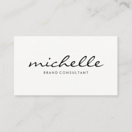 Minimalistisches Schlichtes Weiß mit Kursivschrift Visitenkarte