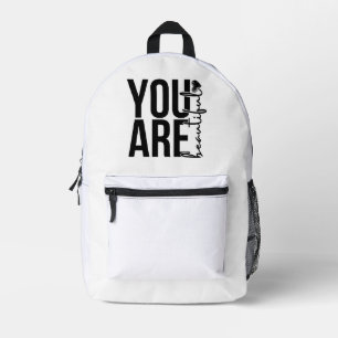 Minimalistisches „Schönes“ Typografie-Design – Sch Bedruckter Rucksack