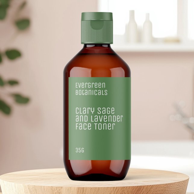 minimalistisches Schönheitslabel - grün und weiß (Von Creator hochgeladen)