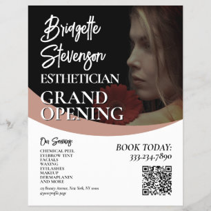 Minimalistisches Schönheitsmodell-Ästhetik-Salon- Flyer