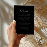 Minimalistisches Schwarz | Angaben zum Hochzeitgas