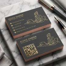 Minimalistisches Schwarz Gold Modern QR Code Linie