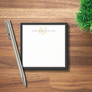 Minimalistisches Schwarz-Gold-Schrift-Zweigreng-Mo Post-it Klebezettel