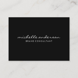 Minimalistisches Schwarz-Grau mit kursivem Text Visitenkarte