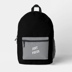Minimalistisches Schwarz-Grau-Rucksackdesign für K Bedruckter Rucksack