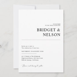 Minimalistisches Schwarz in einem QR-Code Hochzeit Einladung