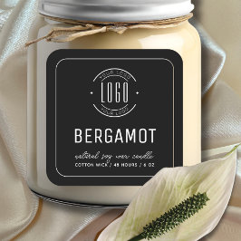 Minimalistisches Schwarz mit dem Logo-Logo Quadratischer Aufkleber