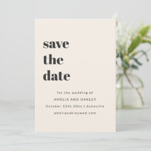 Minimalistisches Schwarz-Retro-Einfach-Hochzeitsfo Save The Date