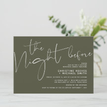 Minimalistisches Schwarz-Script-Hochzeit-Probe-Din