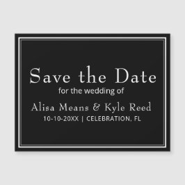 Minimalistisches Schwarz Speichern des Datumsfenst Magnetkarte