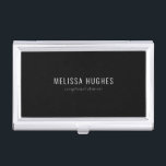 Minimalistisches Schwarz und Weiß Visitenkarten Dose<br><div class="desc">Minimalistisches,  modernes Visitenkartengehäuse. Ideal für ein breites Spektrum von Berufen,  darunter: Kosmetiker,  Friseure,  Schönheitsberater,  Wellness-Center,  Makeup-Künstler,  Nagelstudios,  Kosmetologen,  Stylist,  Berater und Veranstaltungsplaner,  um nur einige zu nennen! Entwickelt von Thisisnotme©</div>